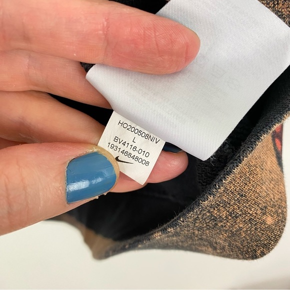 Nike Hoodie Sweatshirt Pullover Womens Size Large Mandala Stencil Upcycled Black - Picture 10 of 13